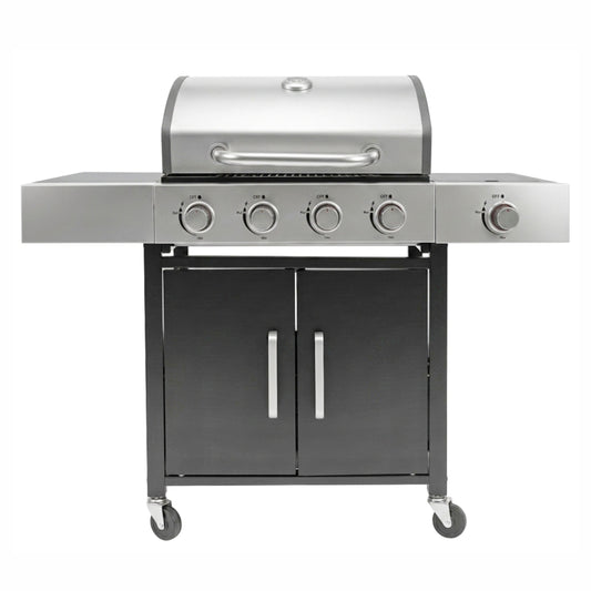 Meridiana Barbecue a Gas Professionale XXL | 5 Fuochi e Piastra in Ghisa - Meridiana