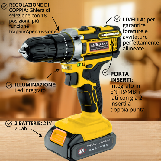Trapano avvitatore batteria - Meridiana
