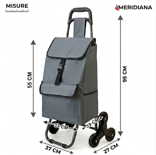 Carrello Spesa Pieghevole Saliscale 6 Ruote Carrello con ruote portatutto - Meridiana