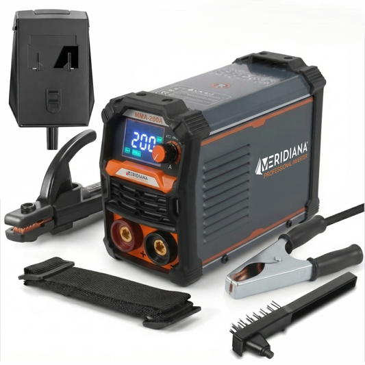 Saldatrice Inverter MMA 120A Meridiana | Elettrodo, Display LCD e Kit Accessori Inclusi - Meridiana