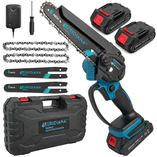 Meridiana Mini Motosega a Batteria | Motore Brushless 21V e Oliatore Integrato - Meridiana