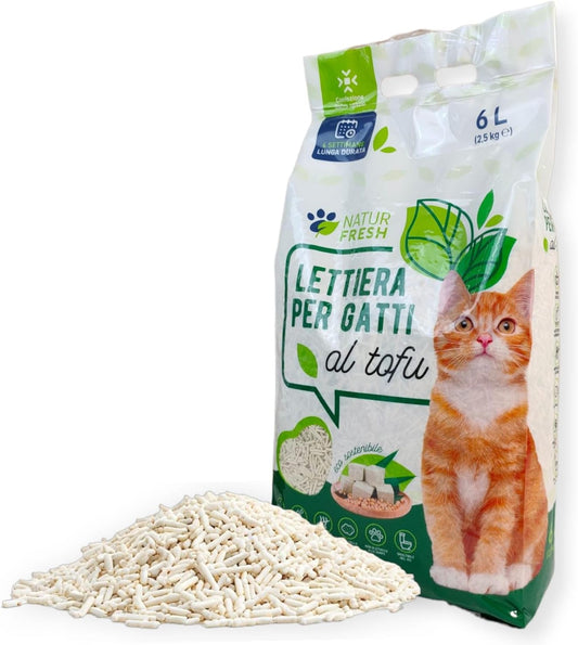 Lettiera gatto in Tofu naturale: ecologica, assorbente, inodore e agglomerante | Meridiana 