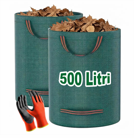 Cura il tuo giardino senza stress con i sacchi giardinaggio resistenti Meridiana. Sacchi per erba tagliata e raccogli foglie auto-reggenti. Guanti regalo!